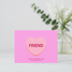 Carte Postale Ami conversation rose coeur Saint Valentin