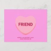 Carte Postale Ami conversation rose coeur Saint Valentin (Devant)