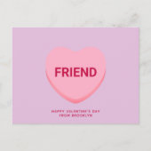 Carte Postale Ami conversation violet coeur Saint Valentin (Devant)