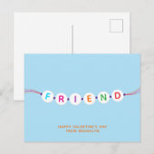 Carte Postale Ami mignon bracelet d'amitié bleu Valentine's (Devant / Derrière)