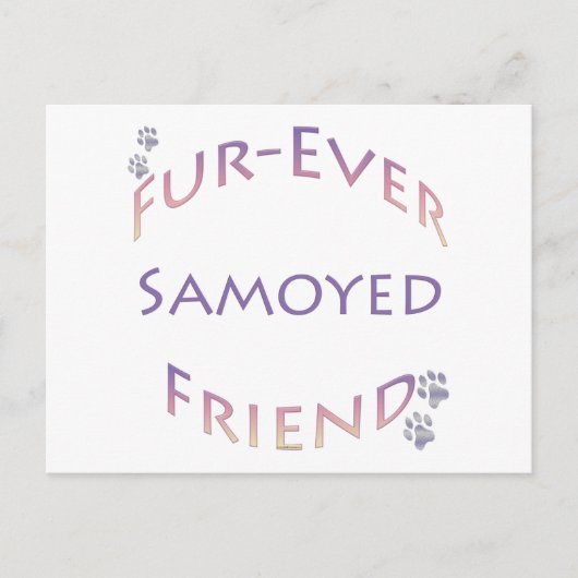 Carte Postale Ami pour toujours Samoyed (Devant)