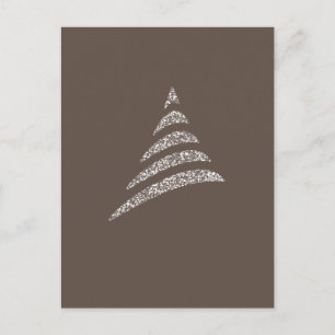 Carte Postale Amiable Arbre de Noël Artistique Monochrome