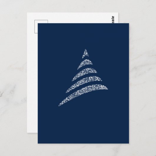 Carte Postale Amiable Arbre de Noël Artistique Monochrome (Devant / Derrière)