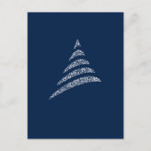 Carte Postale Amiable Arbre de Noël Artistique Monochrome (Devant)