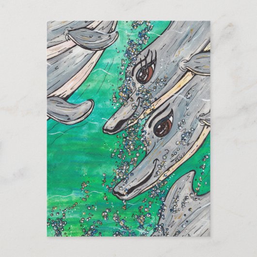 Carte Postale Amical Dolphin Pod (Devant)