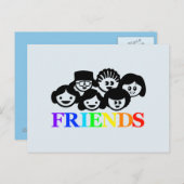 Carte postale "Amis" (Devant / Derrière)