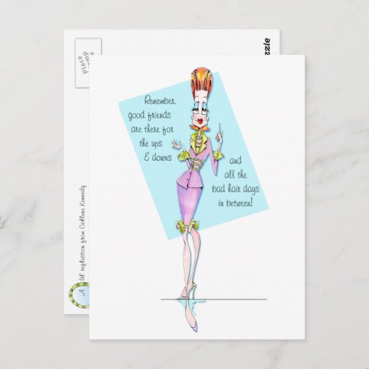 Carte Postale Amis à travers les bonnes et mauvaises journées de (Devant / Derrière)