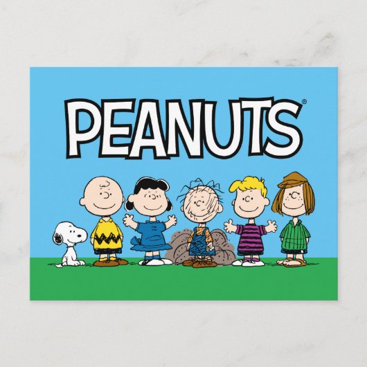 Carte Postale Amis des Peanuts en rangée (Devant)