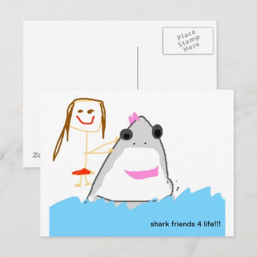 Carte Postale amis des requins (Devant / Derrière)