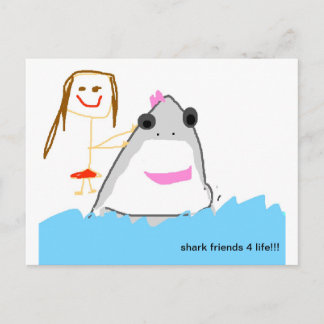 Carte Postale amis des requins