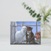 CARTE POSTALE AMIS DU CHAT : ART PASTEL (Debout devant)