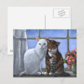 CARTE POSTALE AMIS DU CHAT : ART PASTEL (Devant / Derrière)