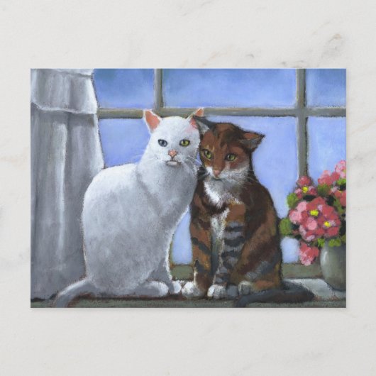 CARTE POSTALE AMIS DU CHAT : ART PASTEL (Devant)