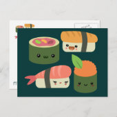 Carte Postale Amis du Sushi (Devant / Derrière)