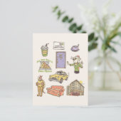 Carte Postale AMIS™ | Graphique d'icônes de dessin (Debout devant)