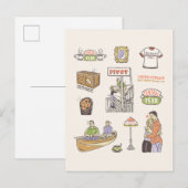 Carte Postale AMIS™ | Icônes de dessin (Devant / Derrière)