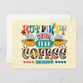 Carte Postale AMIS™ | Mais Premier café Vibrant Graphisme (Devant / Derrière)