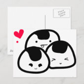 Carte Postale amis onigiri (Devant / Derrière)