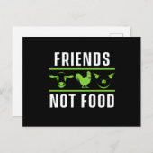 Carte Postale Amis pas de nourriture Vegetarian Vegetarian Anima (Devant / Derrière)
