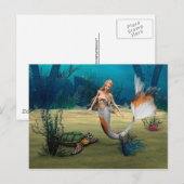 Carte Postale Amis Sirène et Tortue (Devant / Derrière)
