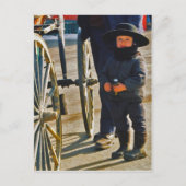 Carte postale Amish Boy/Wagon Wheel (Devant)