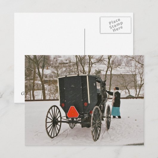 Carte postale Amish Buggy (Devant / Derrière)