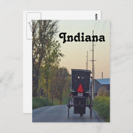 Carte Postale Amish Buggy (Devant / Derrière)