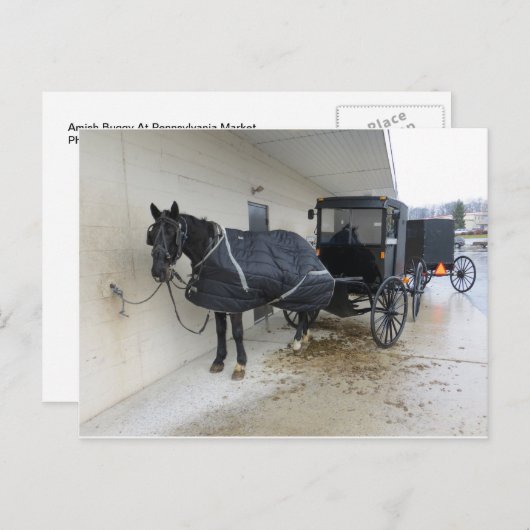 Carte Postale Amish Buggy Au Marché De Pennsylvanie (Devant / Derrière)