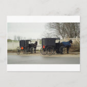 Carte Postale Amish Buggy "Parking Lot" (Devant)