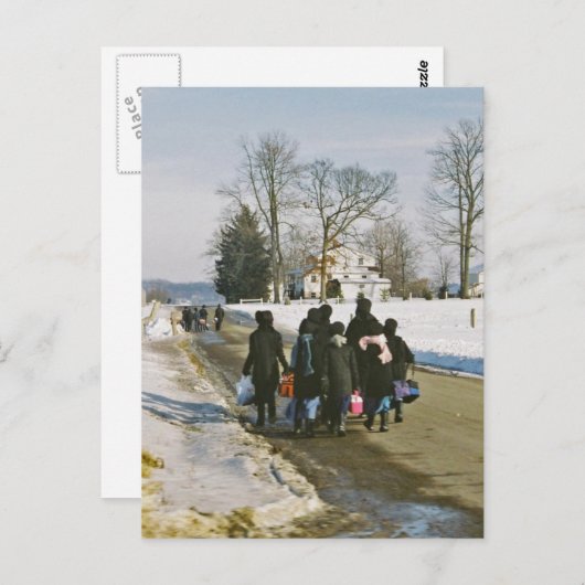 Carte postale amish de jour d'école (Devant / Derrière)