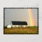 Carte Postale Amish Rainbow. Proverbe d'amis. (Devant)