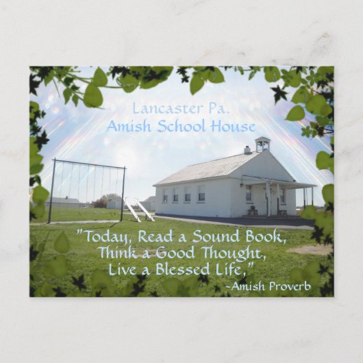 Carte Postale Amish, School House. AJOUTER VOTRE T (Devant)