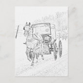 Carte Postale Amish Sketch-Horse et Buggy-Postcard (Devant)