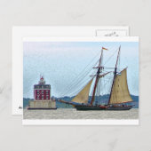 Carte Postale Amistad à Ledge Light House (Devant / Derrière)