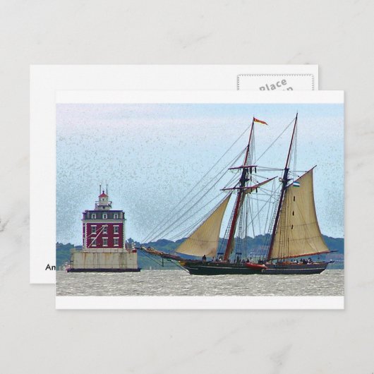 Carte Postale Amistad à Ledge Light House (Devant / Derrière)