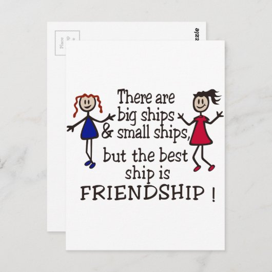 Carte Postale Amitié (Devant / Derrière)
