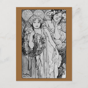 Carte Postale Amitié ~ Alphones Mucha ~ 1904