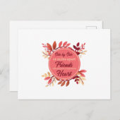 Carte Postale Amitié de l'action de grâce Chaussures d'automne F (Devant / Derrière)