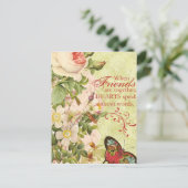 Carte Postale Amitié florale victorienne (Debout devant)