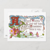 Carte Postale Amitié joyeuse (Devant / Derrière)