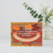 Carte Postale Amitié Merci Automne Thanksgiving citation (Debout devant)