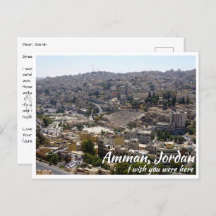 Carte Postale Amman Jordan avec théâtre romain de Afar