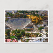Carte Postale Amman Jordan avec théâtre romain près (Devant)