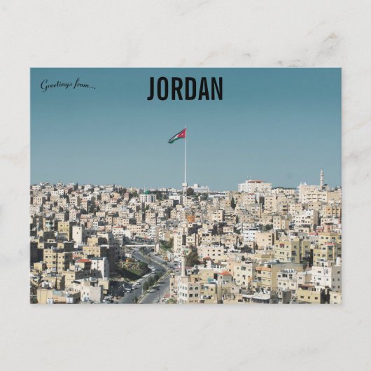 Carte Postale Amman Jordanie avec un drapeau (Devant)