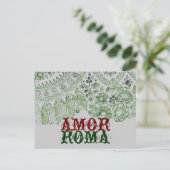 Carte Postale Amor Roma avec dentelle verte (Debout devant)
