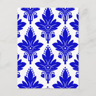 Carte Postale AMOROSO DAMASK : BLEU et BLANC