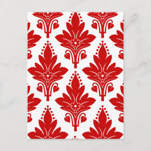 Carte Postale AMOROSO DAMASK : ROUGE et BLANC