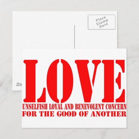 Carte Postale Amour (Devant / Derrière)