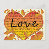 Carte Postale Amour 1 Corinthiens 13 Coeurs (Devant)