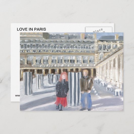 CARTE POSTALE AMOUR À PARIS (Devant / Derrière)